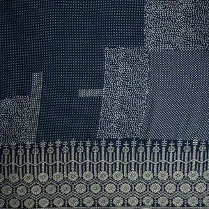 Blue With White Dot Print Muslin Schiffli Fabric MFR-29830 - TradeUNO