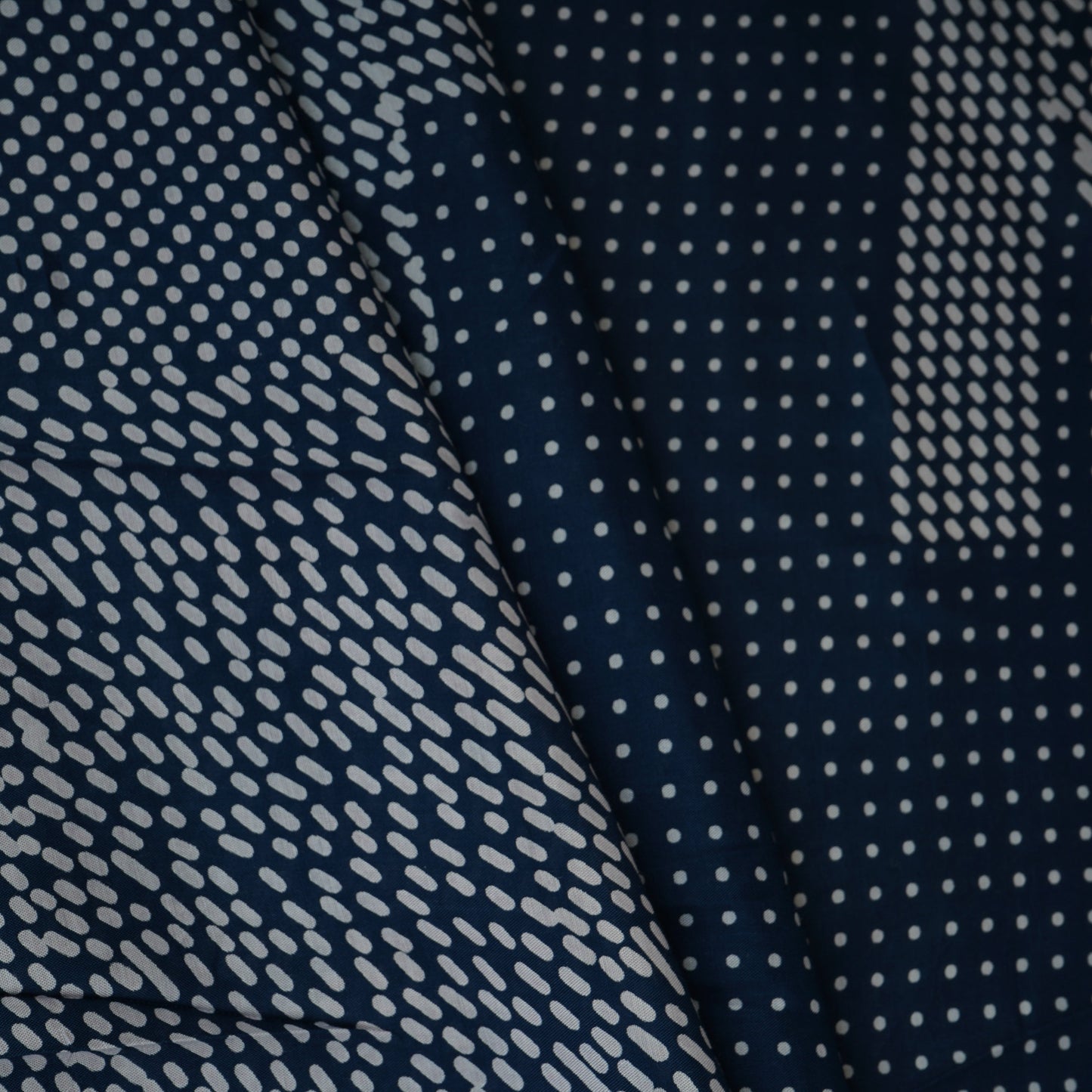 Blue With White Dot Print Cotton Schiffli Fabric MFR-29830