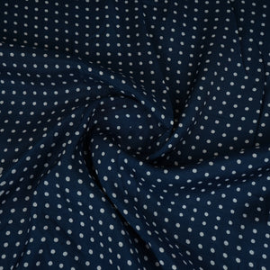 Blue With White Dot Print Muslin Schiffli Fabric MFR-29830 - TradeUNO