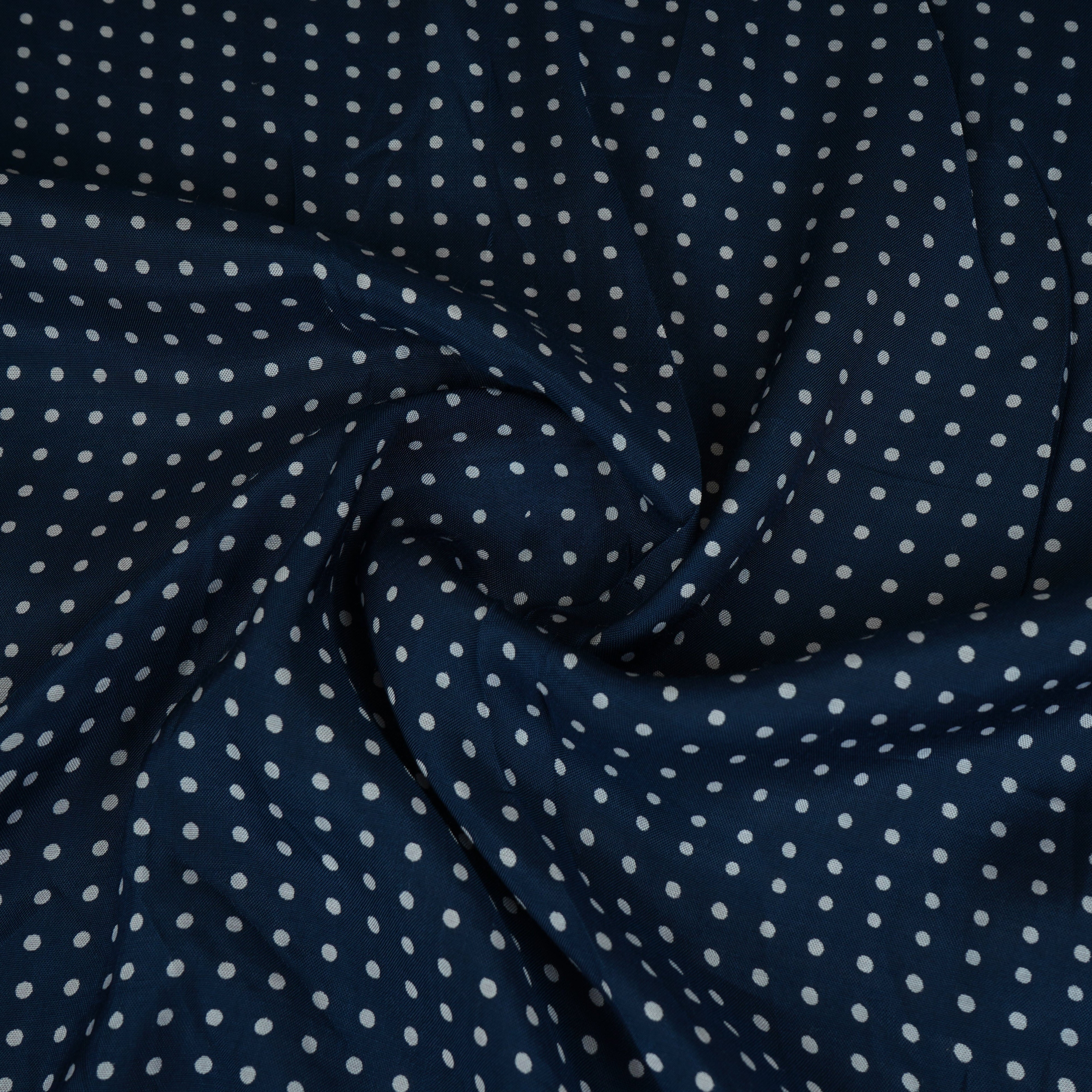 Blue With White Dot Print Muslin Schiffli Fabric MFR-29830 - TradeUNO