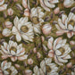 Olive Green with Cream floral print Cotton Checks Fabric PI-31847 - TradeUNO
