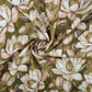 Olive Green with Cream floral print Cotton Checks Fabric PI-31847 - TradeUNO
