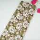 Olive Green with Cream floral print Cotton Checks Fabric PI-31847 - TradeUNO