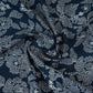 Blue with White Floral Print Cotton Schiffli Fabric MFR-29832