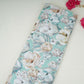 Aqua Blue floral print Cotton Checks Fabric PI-31848