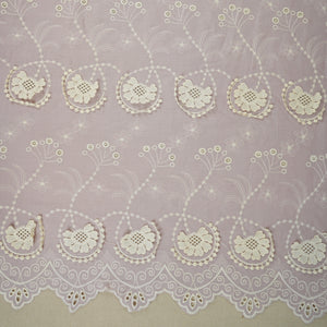 Light Pink Floral 3D Schiffli Embroidery Cotton Schiffli Fabric AF-30093 - TradeUNO