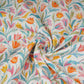 Off White with Multicolor floral print Cotton Checks Fabric PI-31842 - TradeUNO