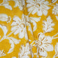 Mustard Yellow floral print Cotton Checks Fabric PI-31851