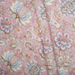 Dusty Pink floral print Cotton Checks Fabric PI-31850