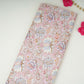 Dusty Pink floral print Cotton Checks Fabric PI-31850