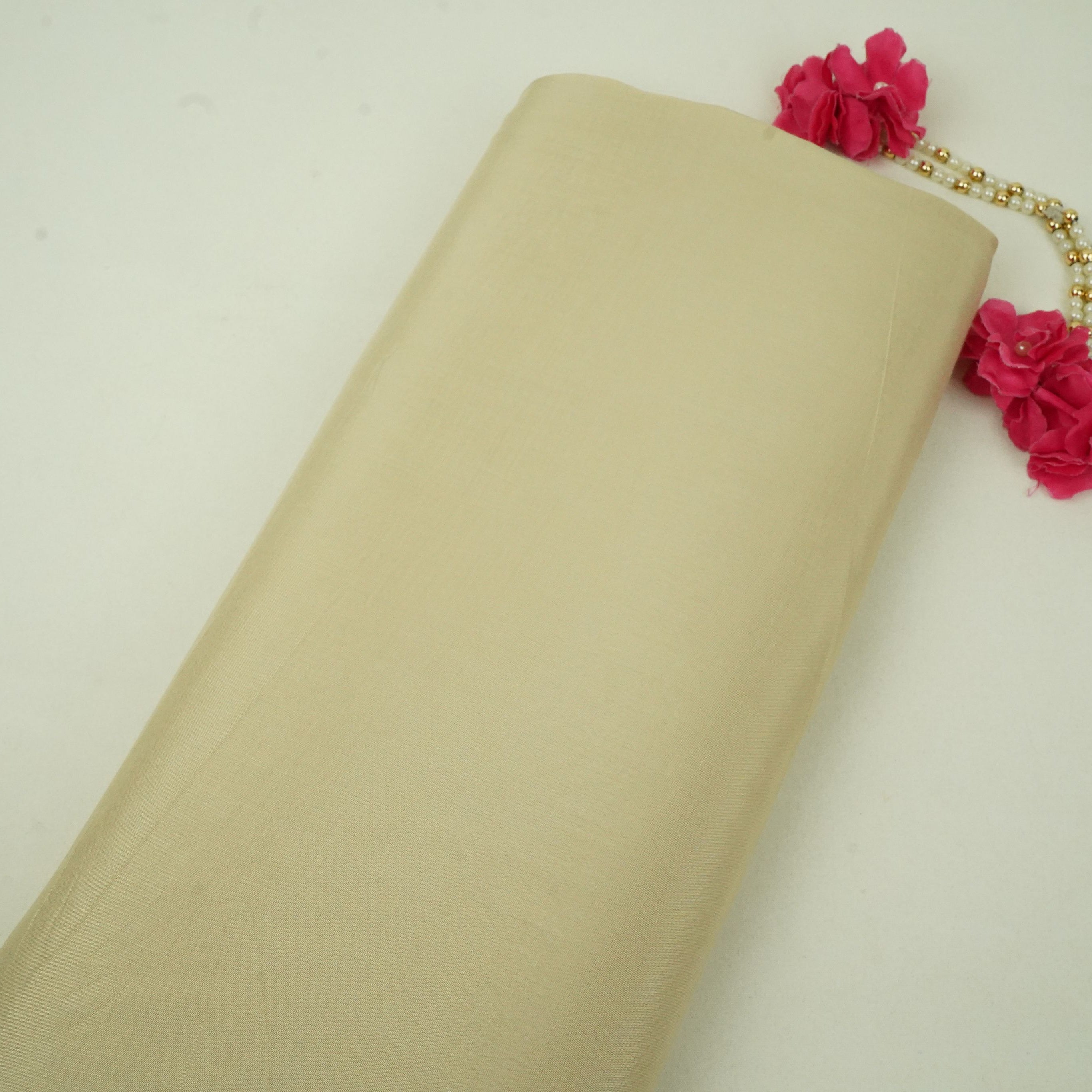 Beige Gold Solid Santoon Fabric SSMS-08 - TradeUNO