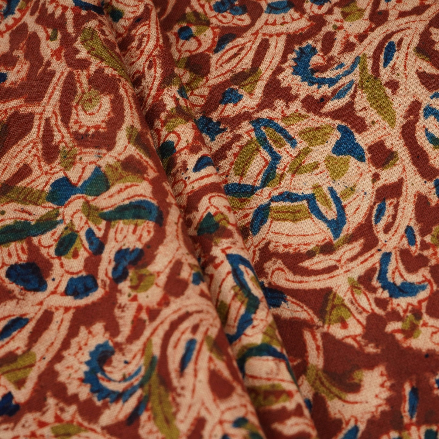 Wine Kalamkari Print Cotton Fabric MFR-29845