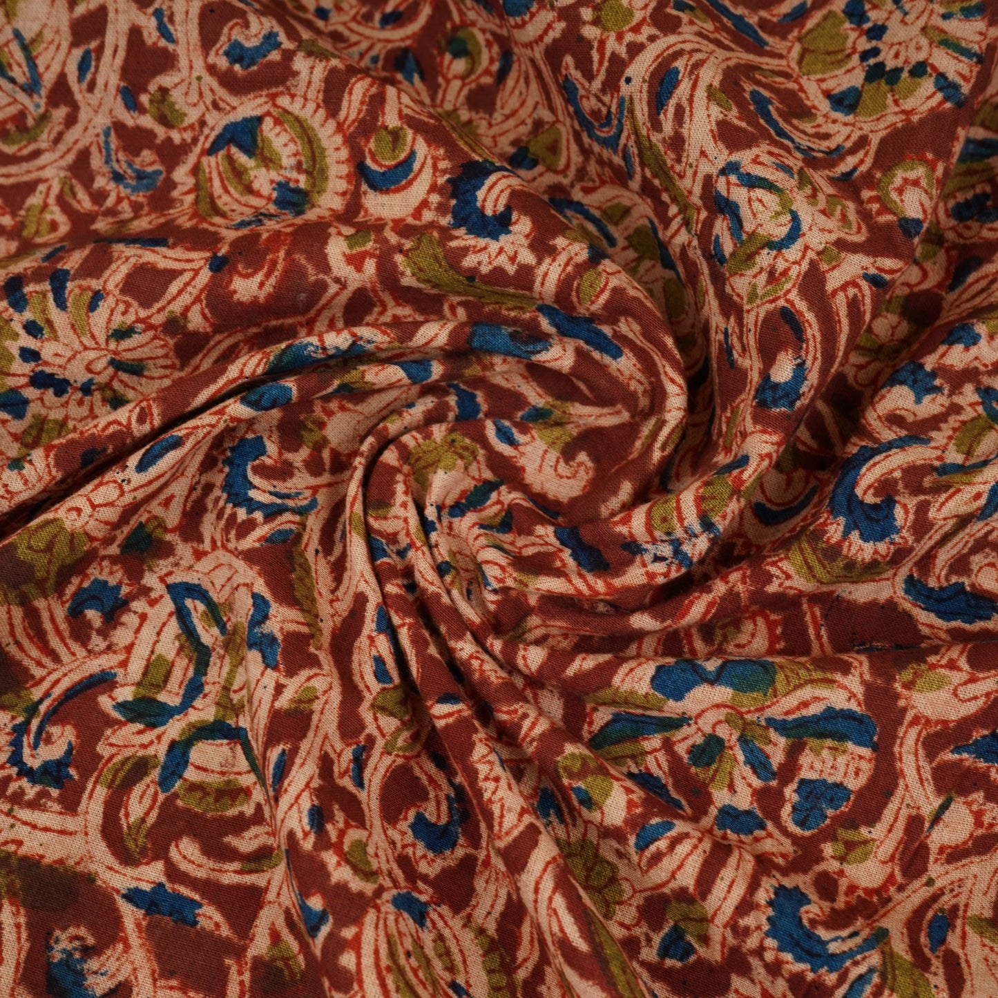 Wine Kalamkari Print Cotton Fabric MFR-29845