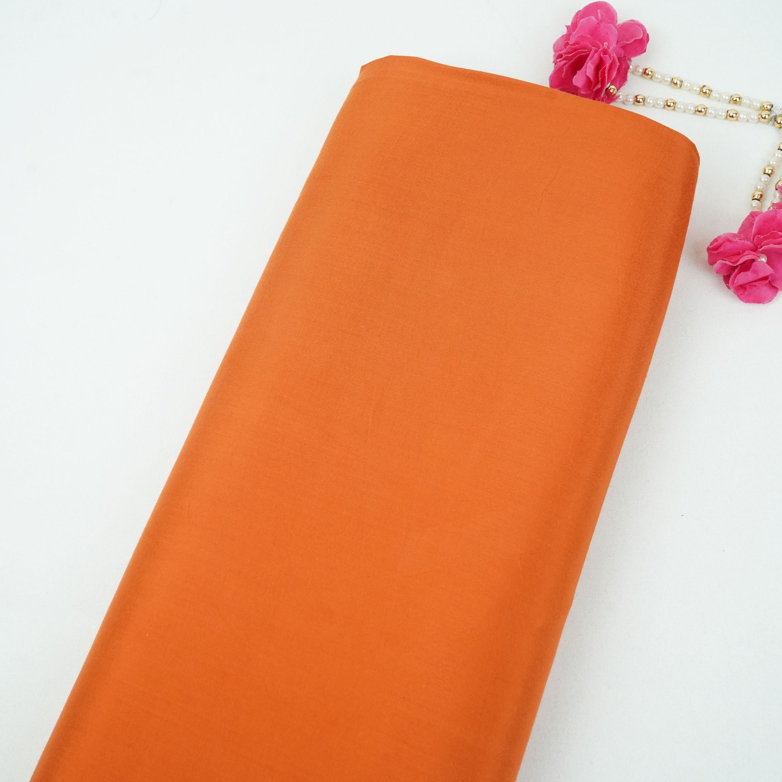Rust Orange Solid Santoon Fabric SSMS-16 - TradeUNO