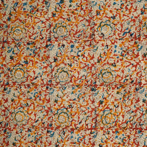 Red Kalamkari Print Cotton Fabric MFR-29846 - TradeUNO