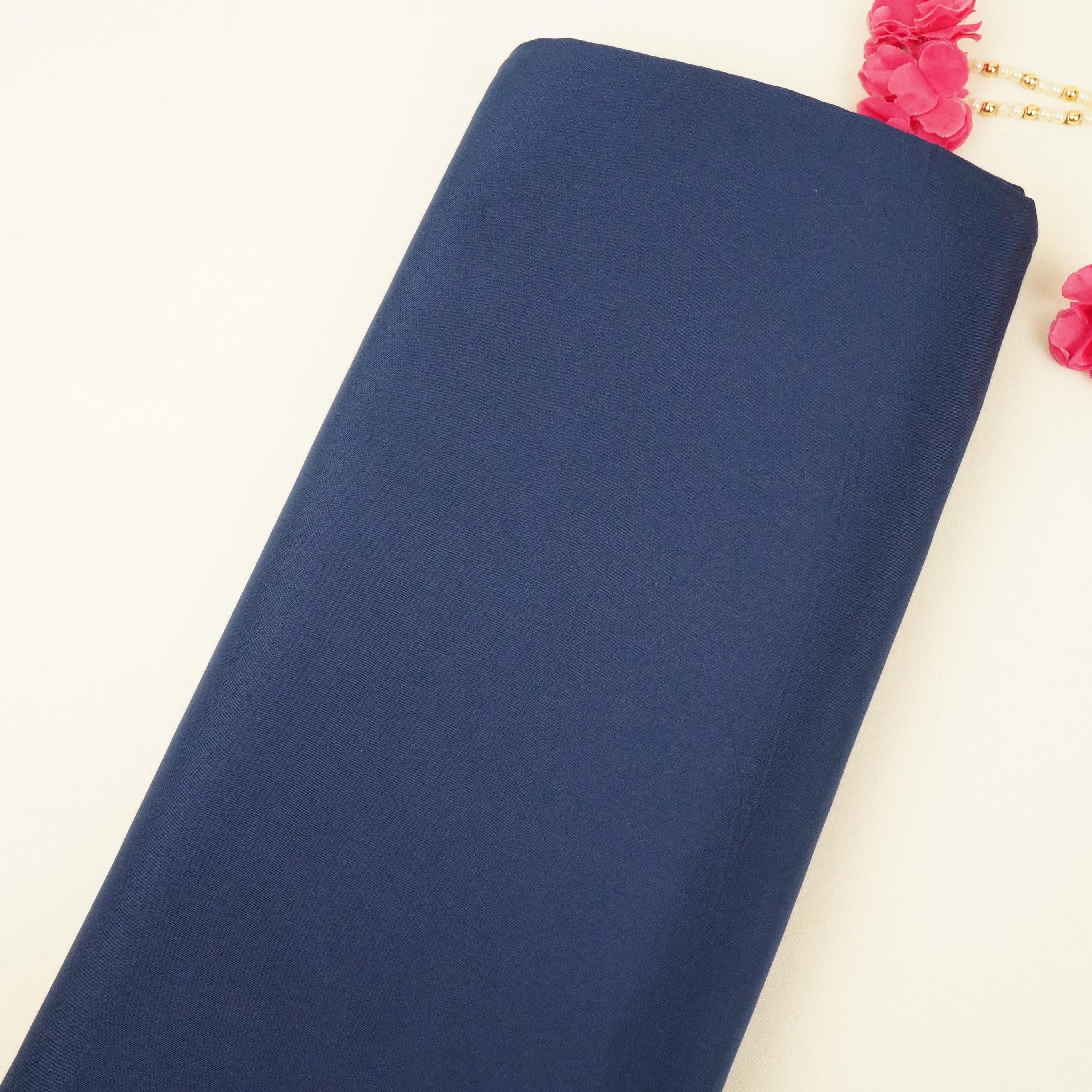 Navy Blue Solid Santoon Fabric SSMS-01 - TradeUNO