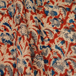 Red Kalamkari Print Cotton Fabric MFR-29844 - TradeUNO