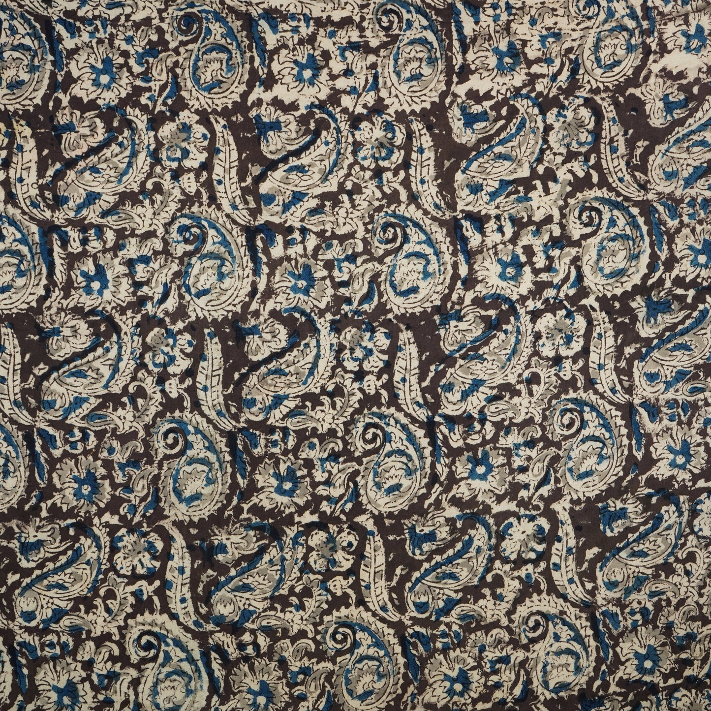 Dark Green Kalamkari Print Cotton Fabric MFR-29843