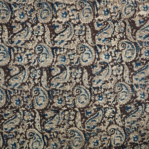 Dark Green Kalamkari Print Cotton Fabric MFR-29843 - TradeUNO