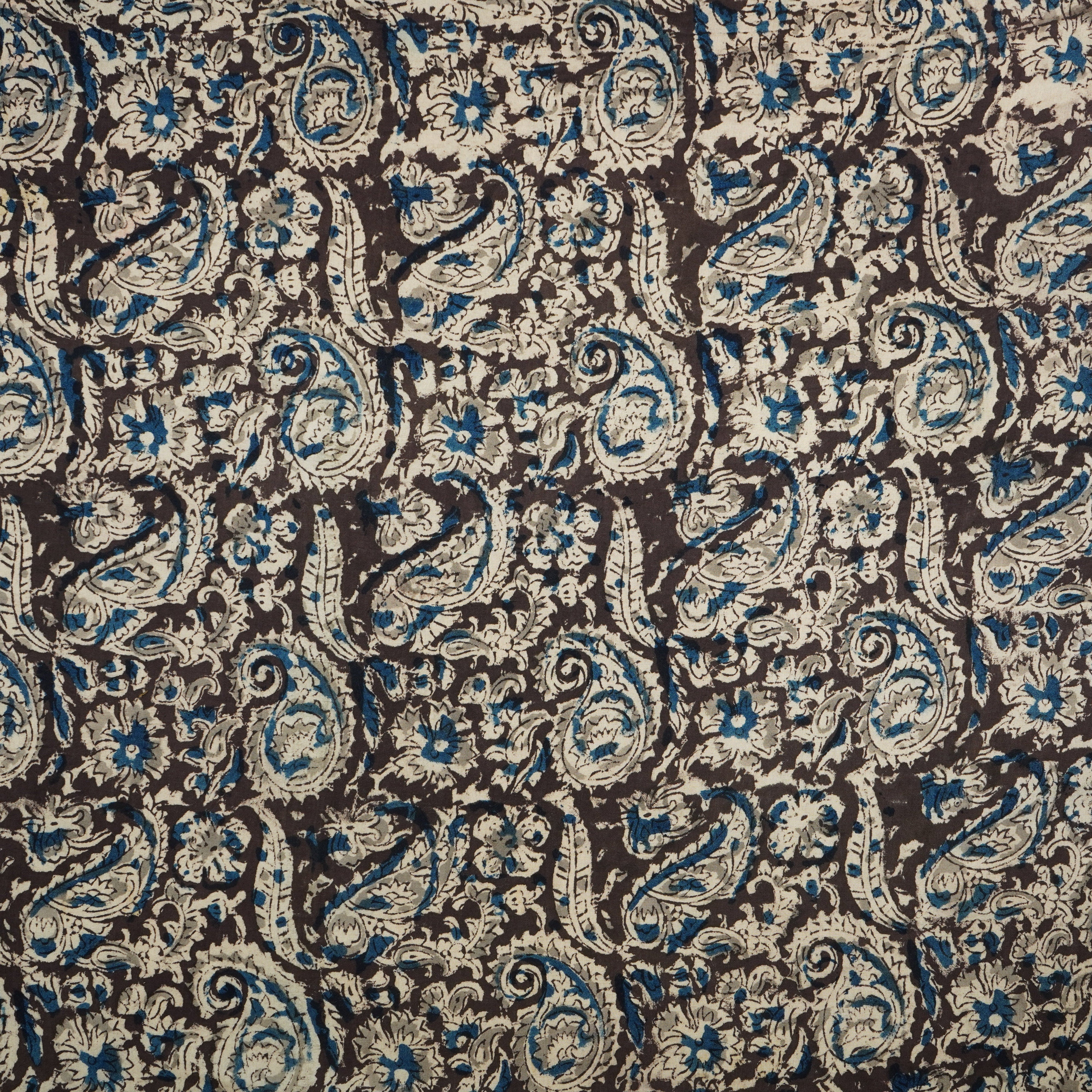 Dark Green Kalamkari Print Cotton Fabric MFR-29843 - TradeUNO