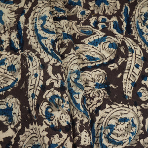 Dark Green Kalamkari Print Cotton Fabric MFR-29843 - TradeUNO