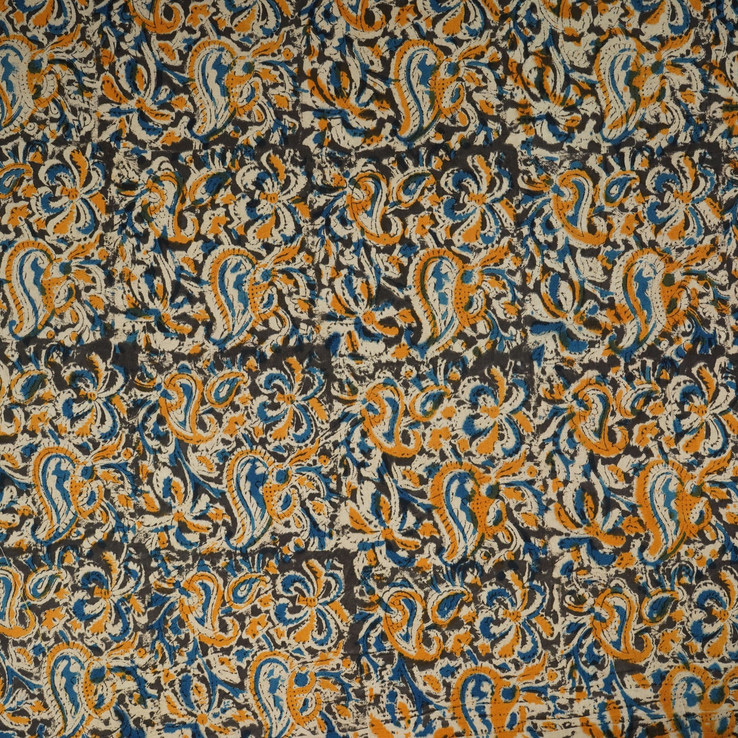 Yellow Kalamkari Print Cotton Fabric MFR-29847