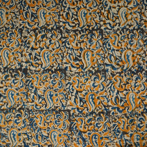 Yellow Kalamkari Print Cotton Fabric MFR-29847 - TradeUNO