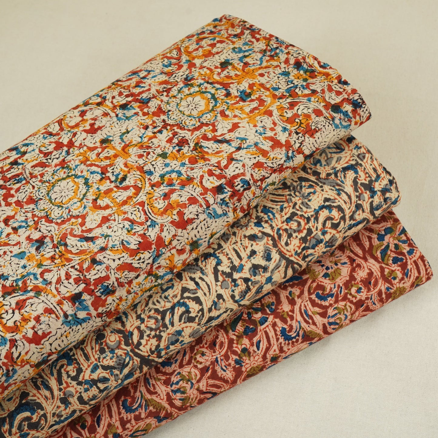 Red Kalamkari Print Cotton Fabric MFR-29846