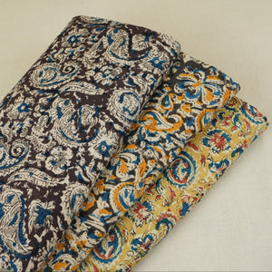 Red Kalamkari Print Cotton Fabric MFR-29844 - TradeUNO