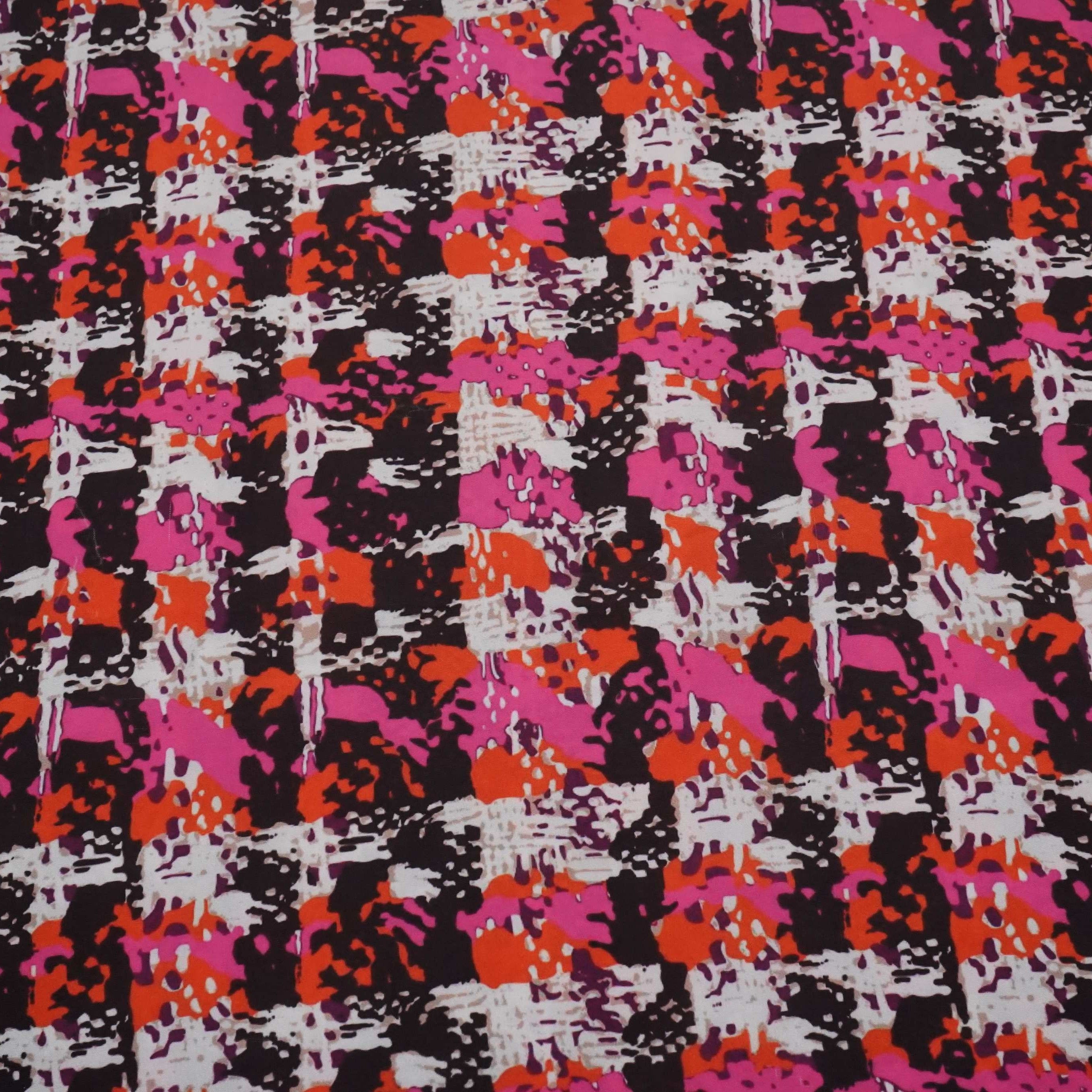 Premium Multicolor Stripe Print French Crepe Fabric