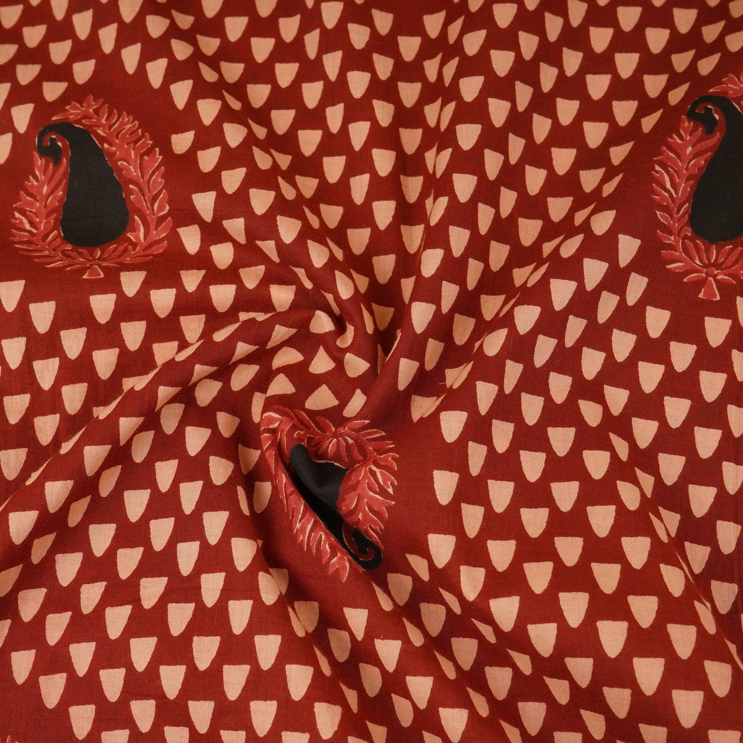 Red Ajrakh Print Cotton Fabric MFR-29839