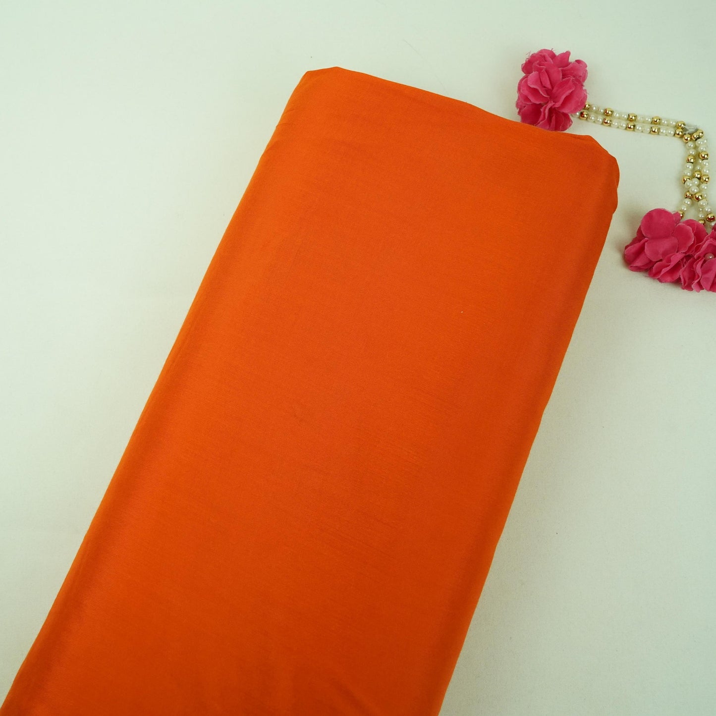 Orange Solid Santoon Fabric SSM-31779