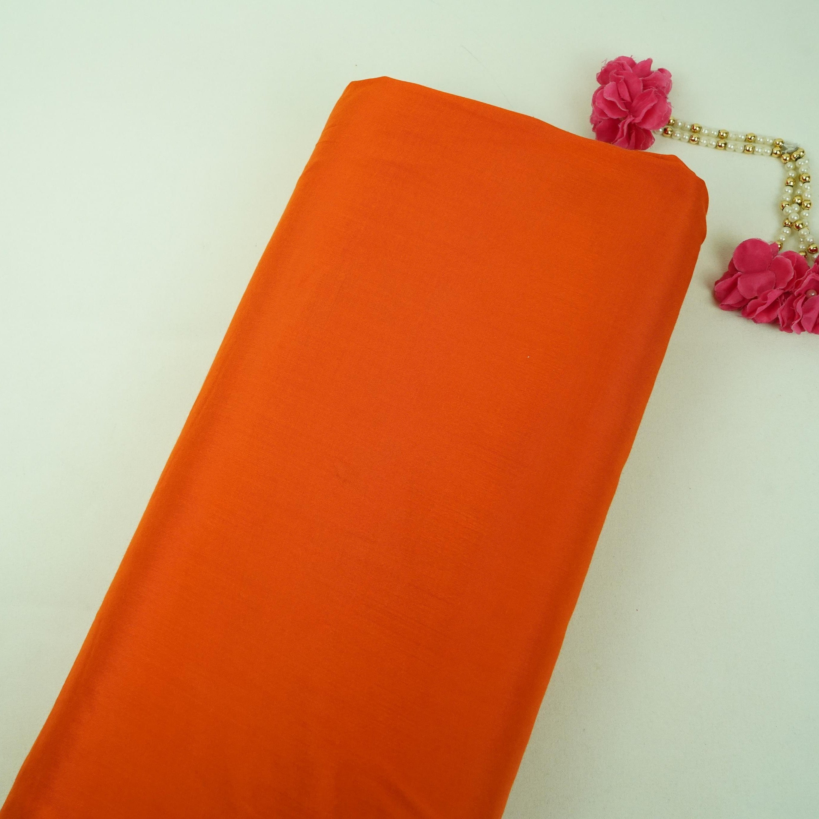 Orange Solid Santoon Fabric SSMS-14 - TradeUNO