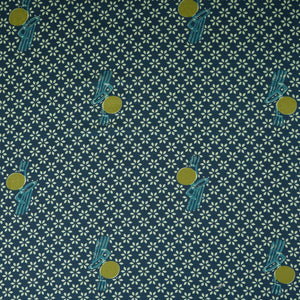 Blue Floral Print Cotton Fabric MFR-29840 - TradeUNO