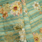 Sea Green floral Jacquard print Raw Mango Silk Fabric CW-31589