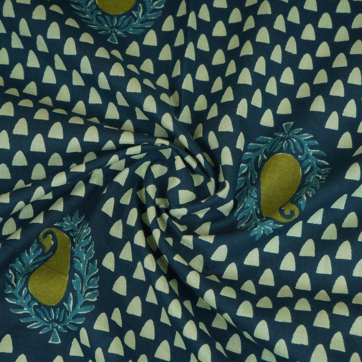 Blue Ajrakh Print Cotton Fabric MFR-29841