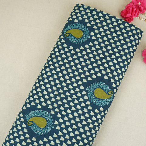 Blue Ajrakh Print Cotton Fabric MFR-29841