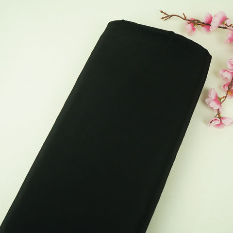 Black Solid Natural Crepe Fabric SSM-31841