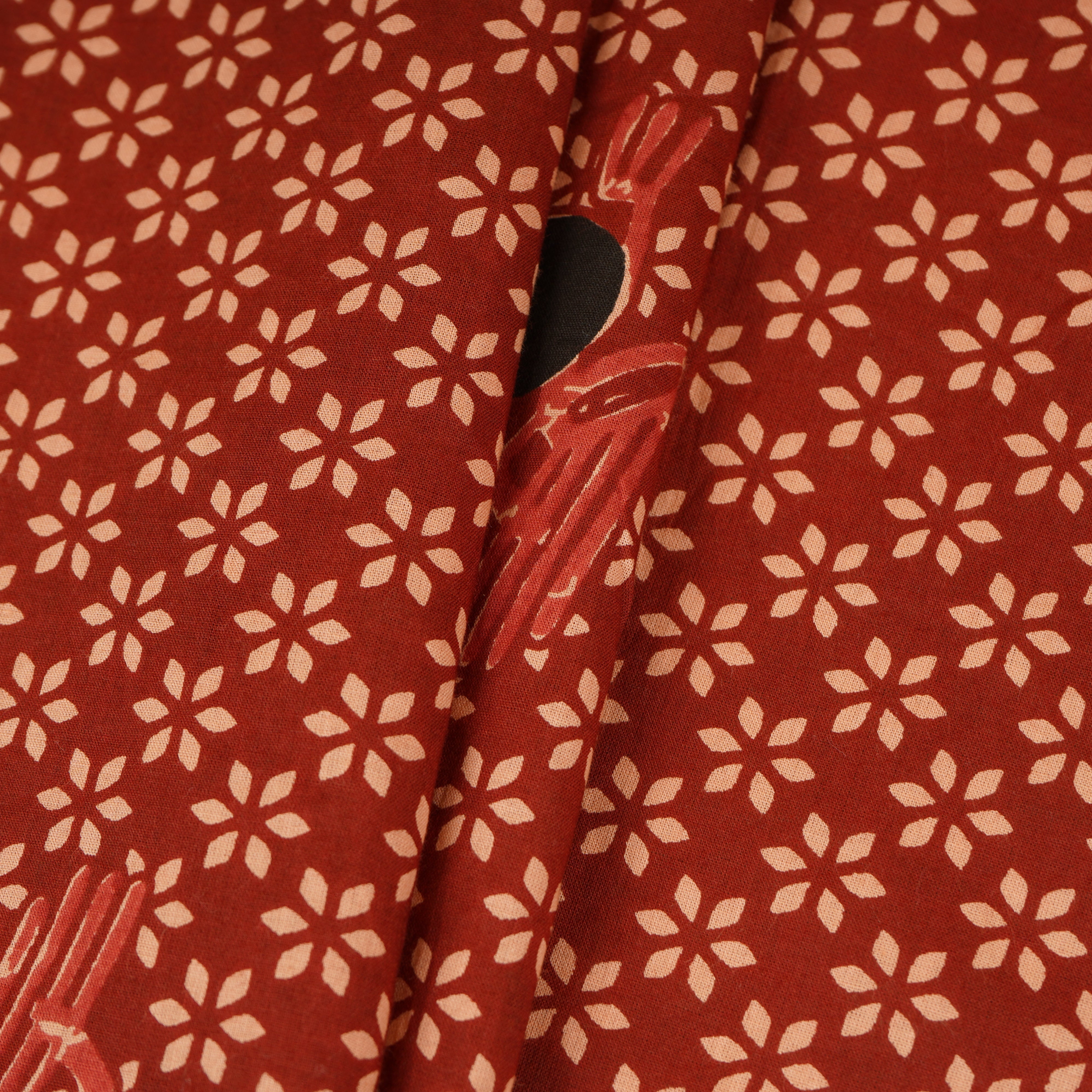 Red Floral Print Cotton Fabric MFR-29838 - TradeUNO
