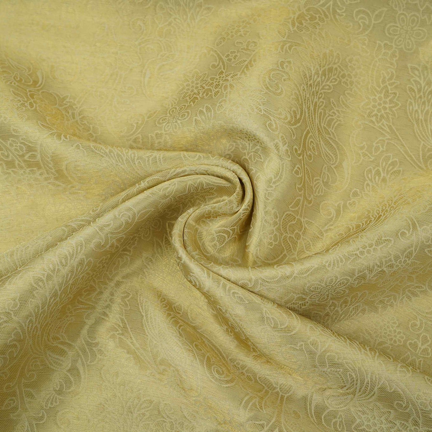 Golden floral jaal Tenchui Silk Fabric MTI-31647