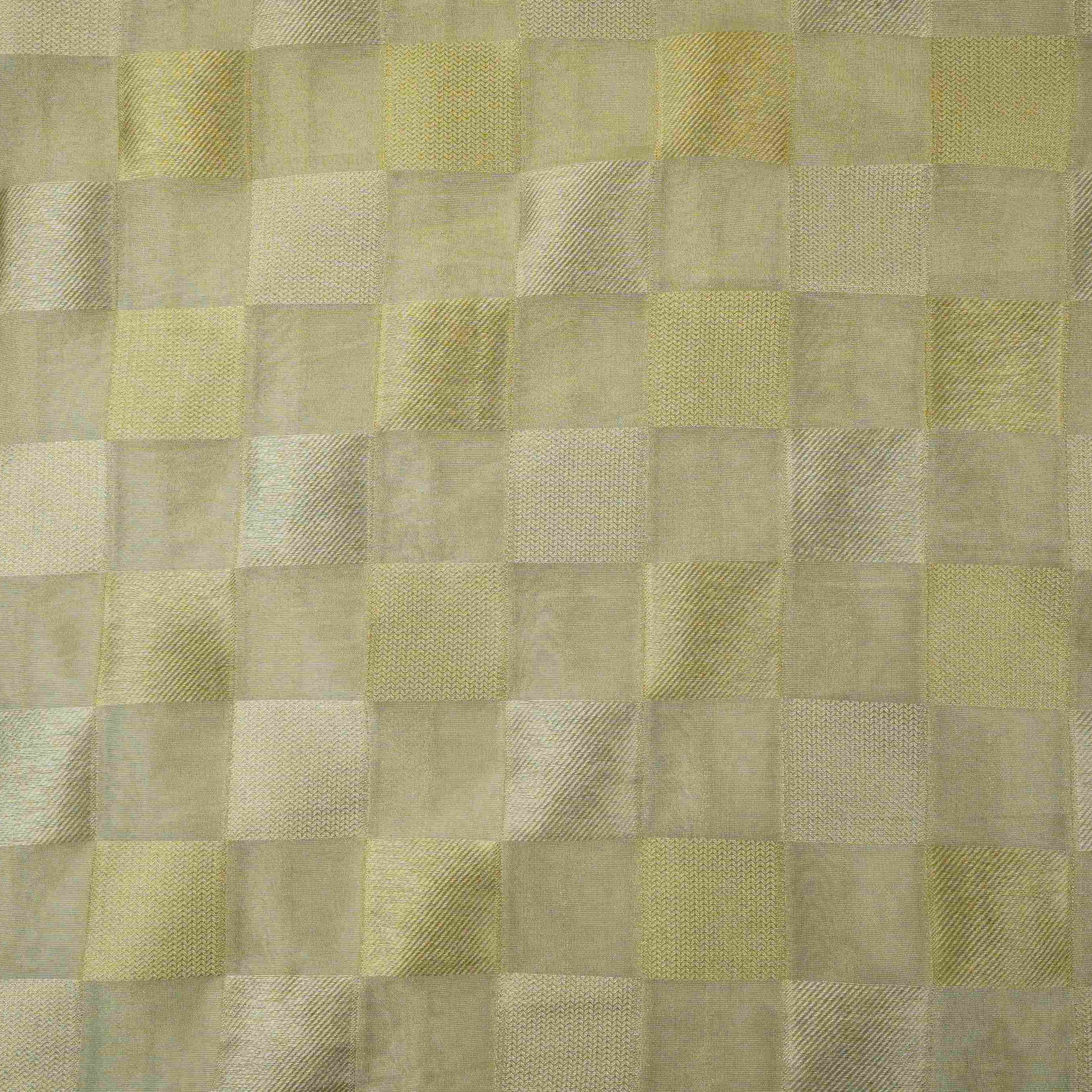 Silver Grey Check Kanjivaram Silk Fabric MTI-31645 - TradeUNO