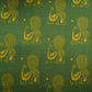 Green with Golden Paisley Print Cotton Fabric MFR-29894