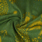 Green with Golden Paisley Print Cotton Fabric MFR-29894