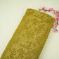 Olive Green Geometric embroidery Raw Silk Fabric VFS-31854