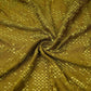 Olive Green Geometric embroidery Raw Silk Fabric VFS-31854