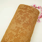 Antique Gold Geometric embroidery Raw Silk Fabric VFS-31853