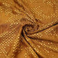 Antique Gold Geometric embroidery Raw Silk Fabric VFS-31853