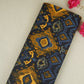 Yellow & Black Ikkat Print Cotton Fabric MFR-29851
