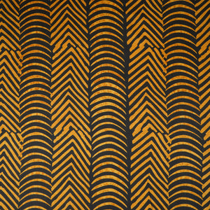 Yellow & Black Abstract Print Cotton Fabric MFR-29852 - TradeUNO