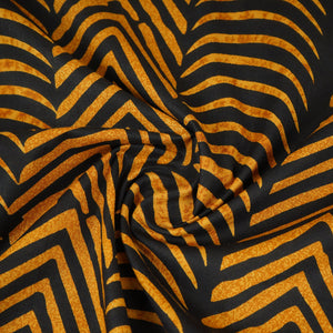 Yellow & Black Abstract Print Cotton Fabric MFR-29852 - TradeUNO